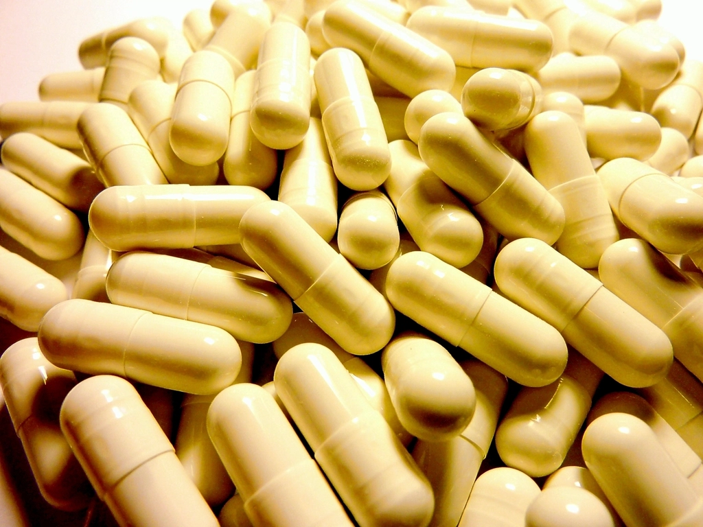 Yellow medicine capsules